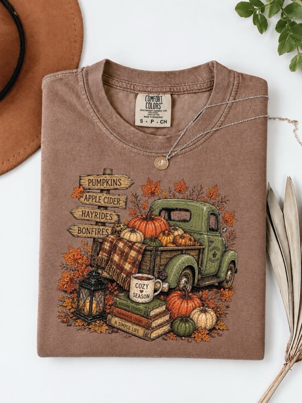 Comfort Colors Espresso Fall Truck Graphic Tee
